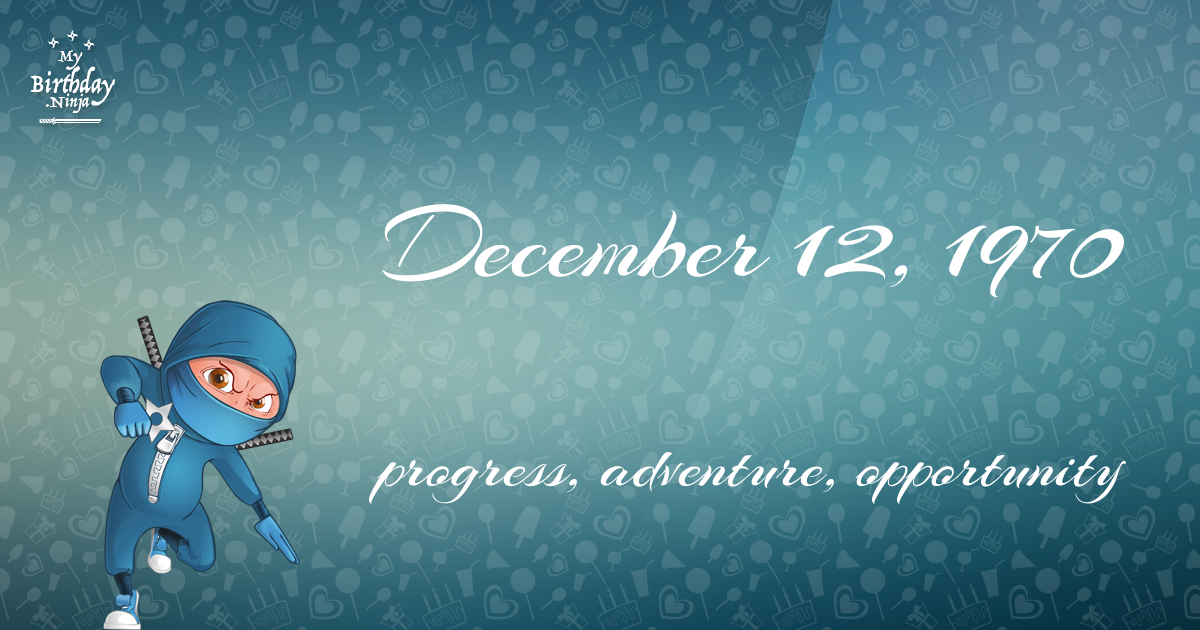 December 12, 1970 Birthday Ninja Poster