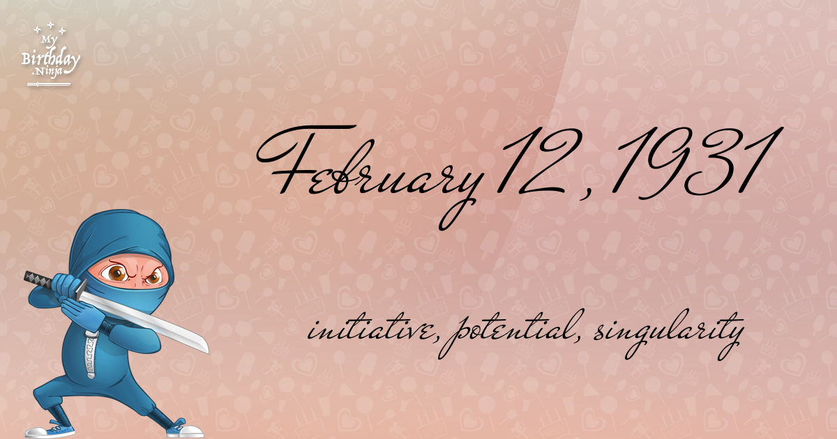 February 12, 1931 Birthday Ninja Poster