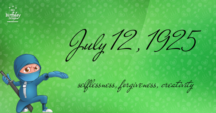 July 12, 1925 Birthday Ninja