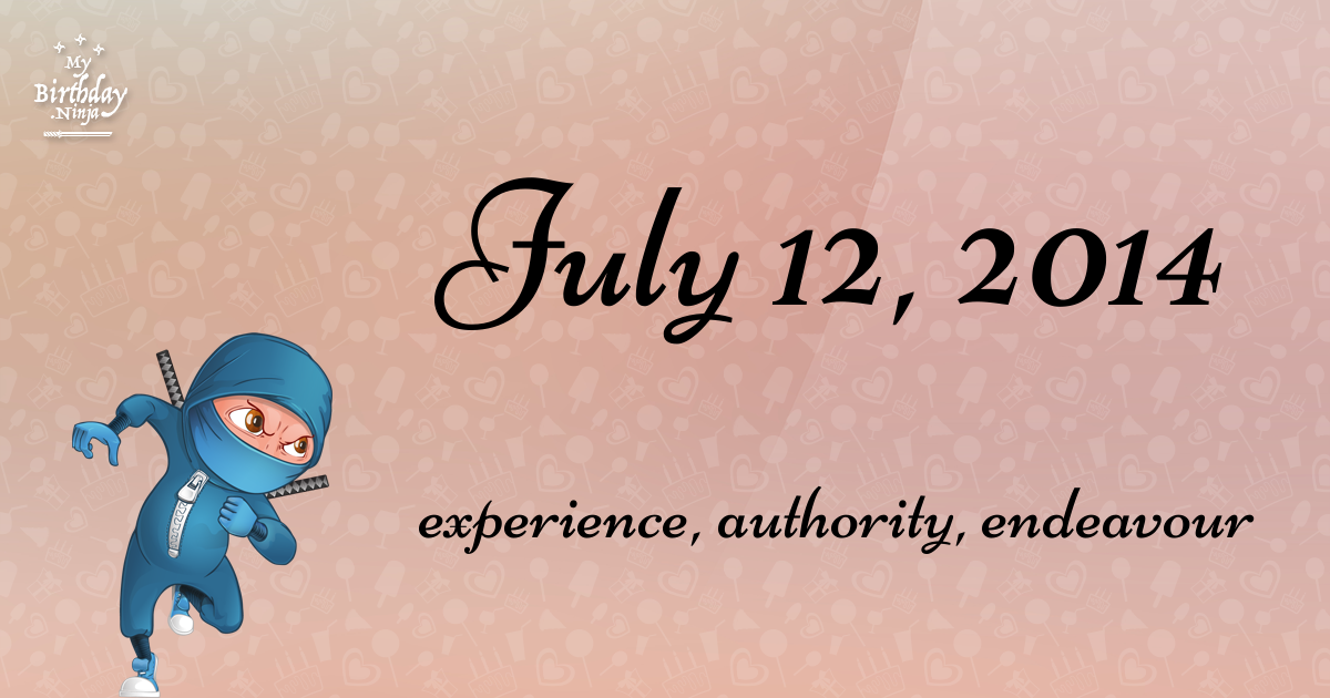 July 12, 2014 Birthday Ninja Poster