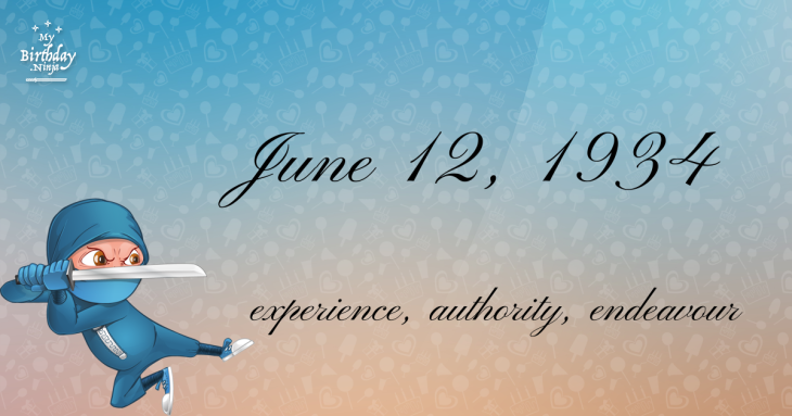 June 12, 1934 Birthday Ninja