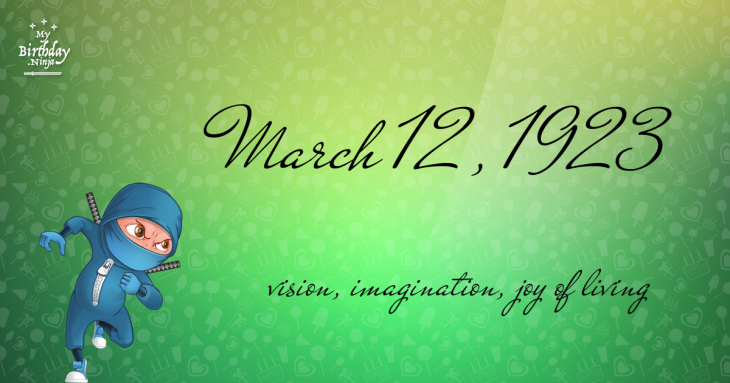 March 12, 1923 Birthday Ninja