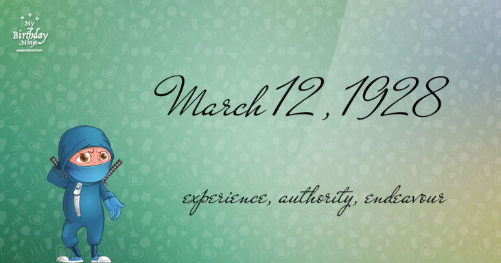 March 12, 1928 Birthday Ninja