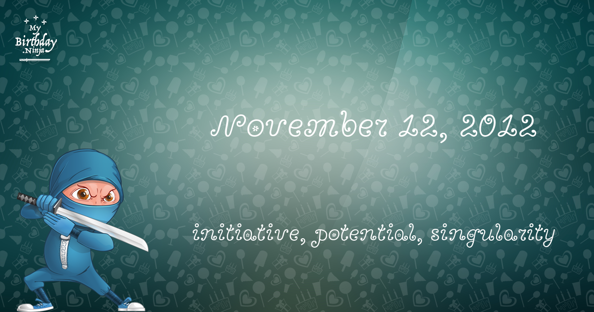 November 12, 2012 Birthday Ninja Poster