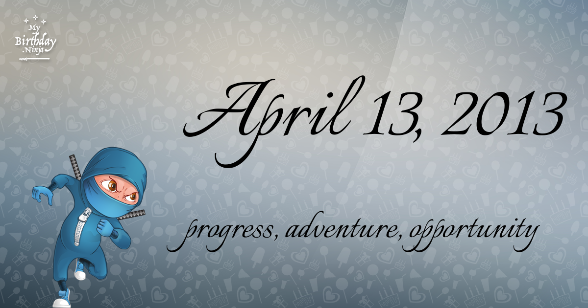 April 13, 2013 Birthday Ninja Poster