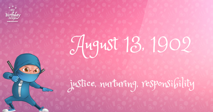 August 13, 1902 Birthday Ninja