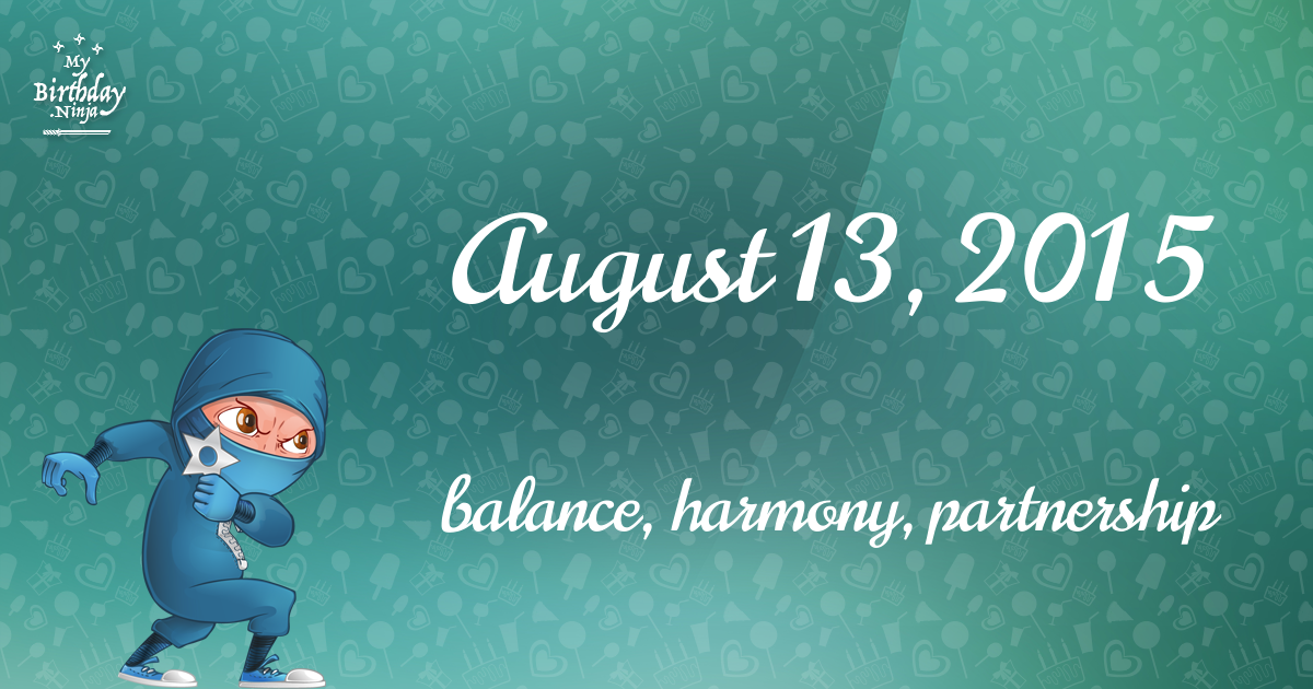 August 13, 2015 Birthday Ninja Poster