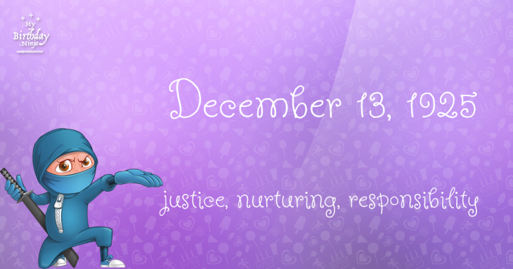 December 13, 1925 Birthday Ninja