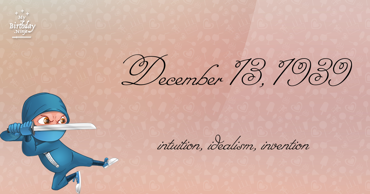 December 13, 1939 Birthday Ninja Poster