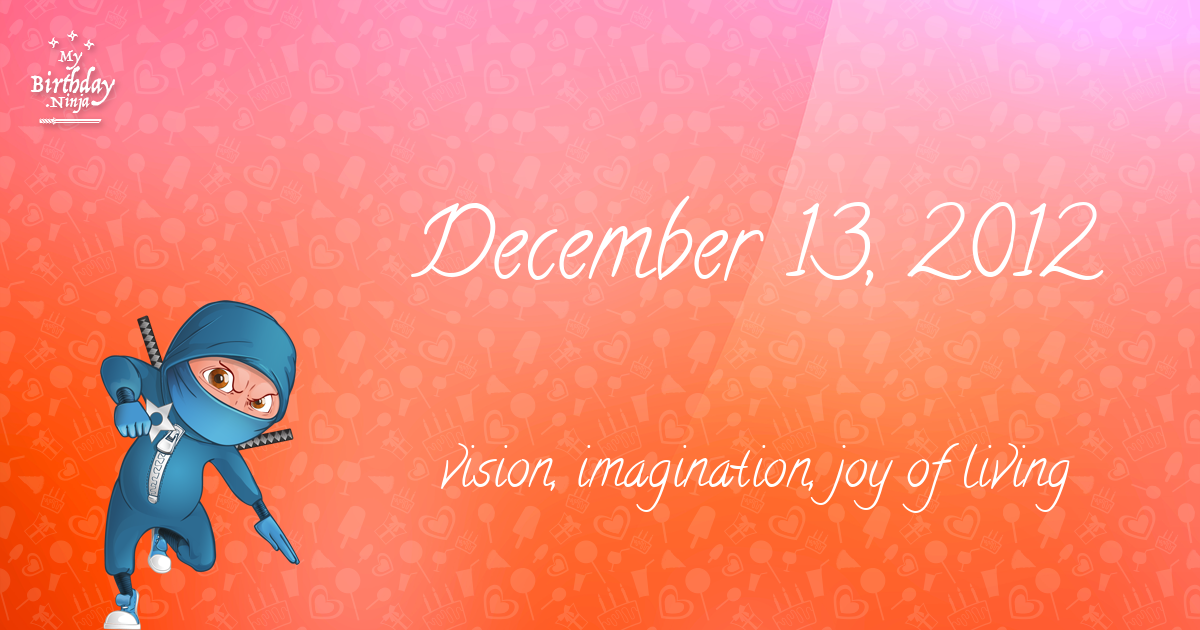 December 13, 2012 Birthday Ninja Poster