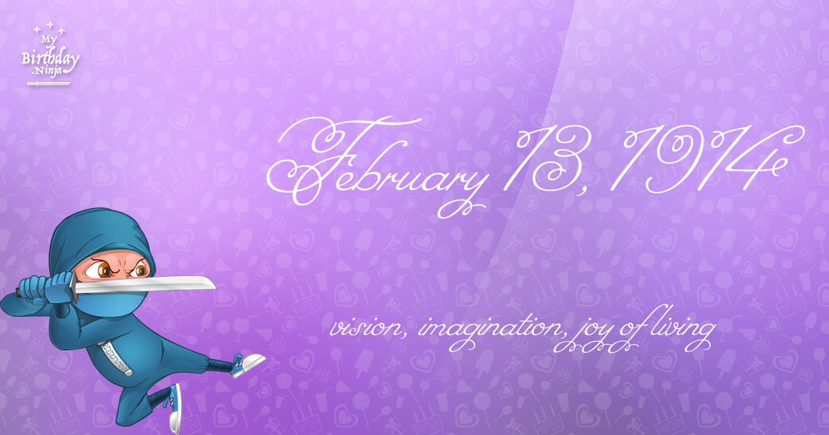 February 13, 1914 Birthday Ninja Poster