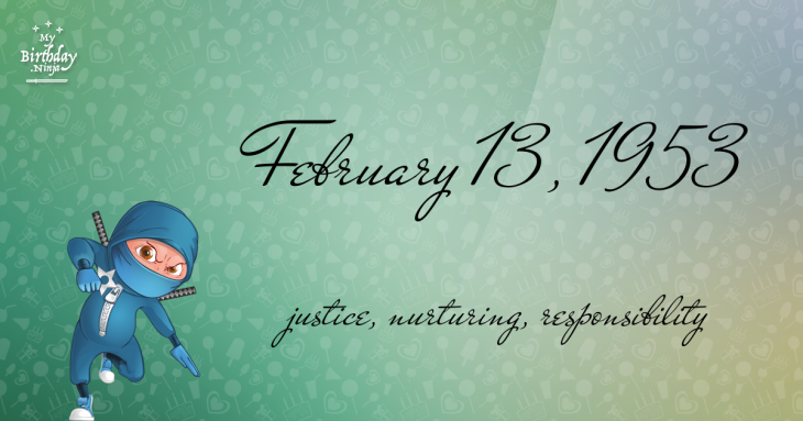 February 13, 1953 Birthday Ninja