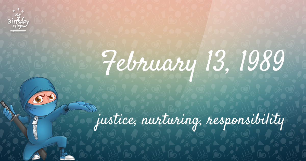 February 13, 1989 Birthday Ninja Poster