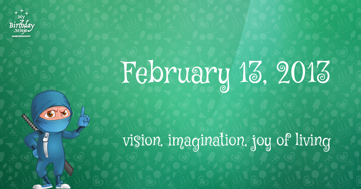 February 13, 2013 Birthday Ninja Poster