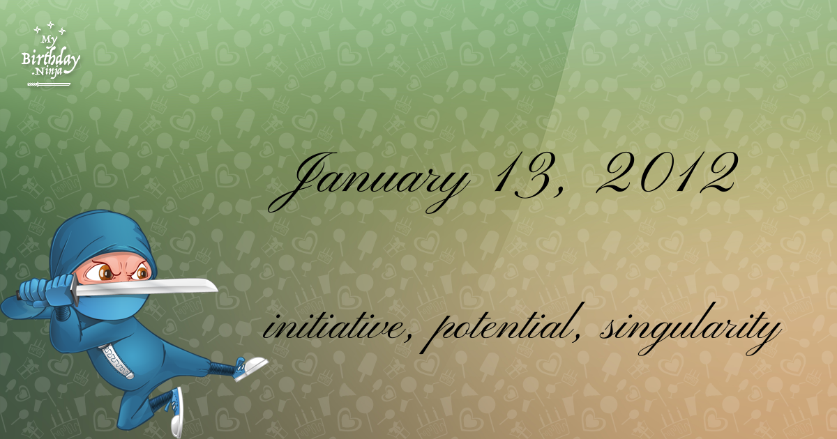 January 13, 2012 Birthday Ninja Poster