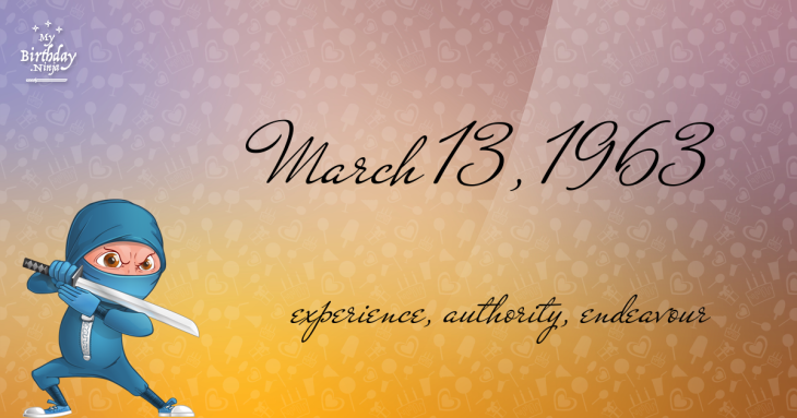 March 13, 1963 Birthday Ninja