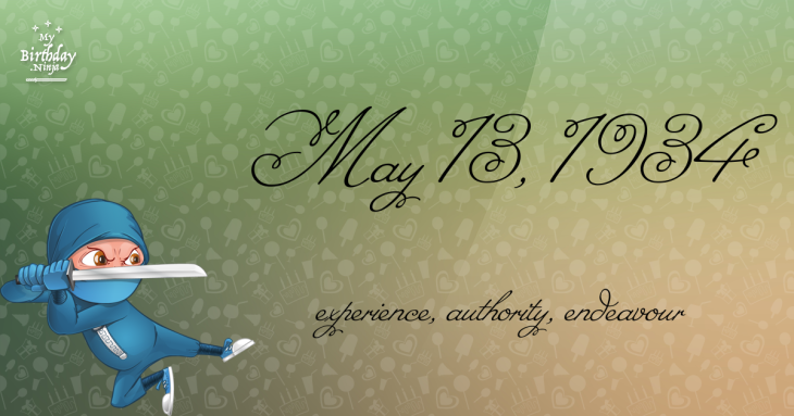 May 13, 1934 Birthday Ninja