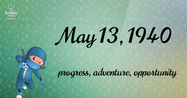 May 13, 1940 Birthday Ninja