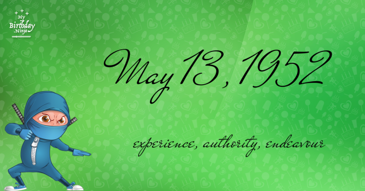 May 13, 1952 Birthday Ninja
