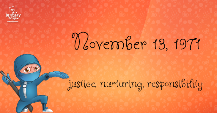 November 13, 1971 Birthday Ninja