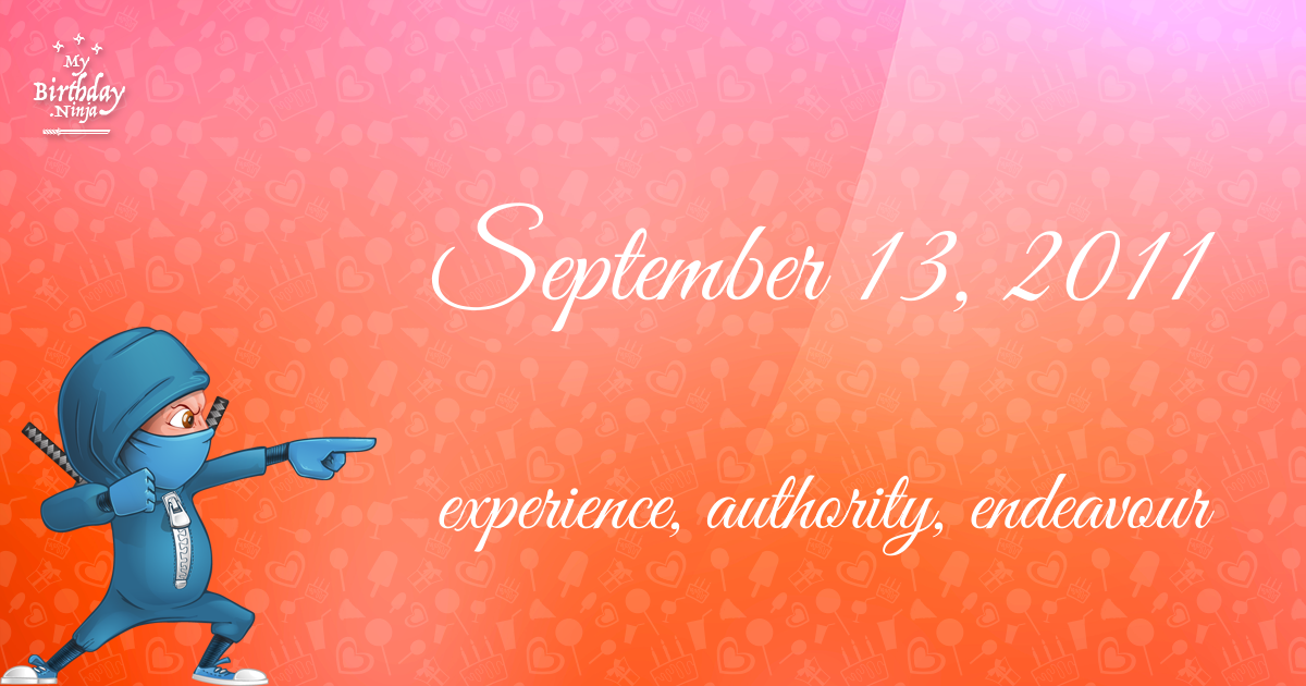 September 13, 2011 Birthday Ninja Poster