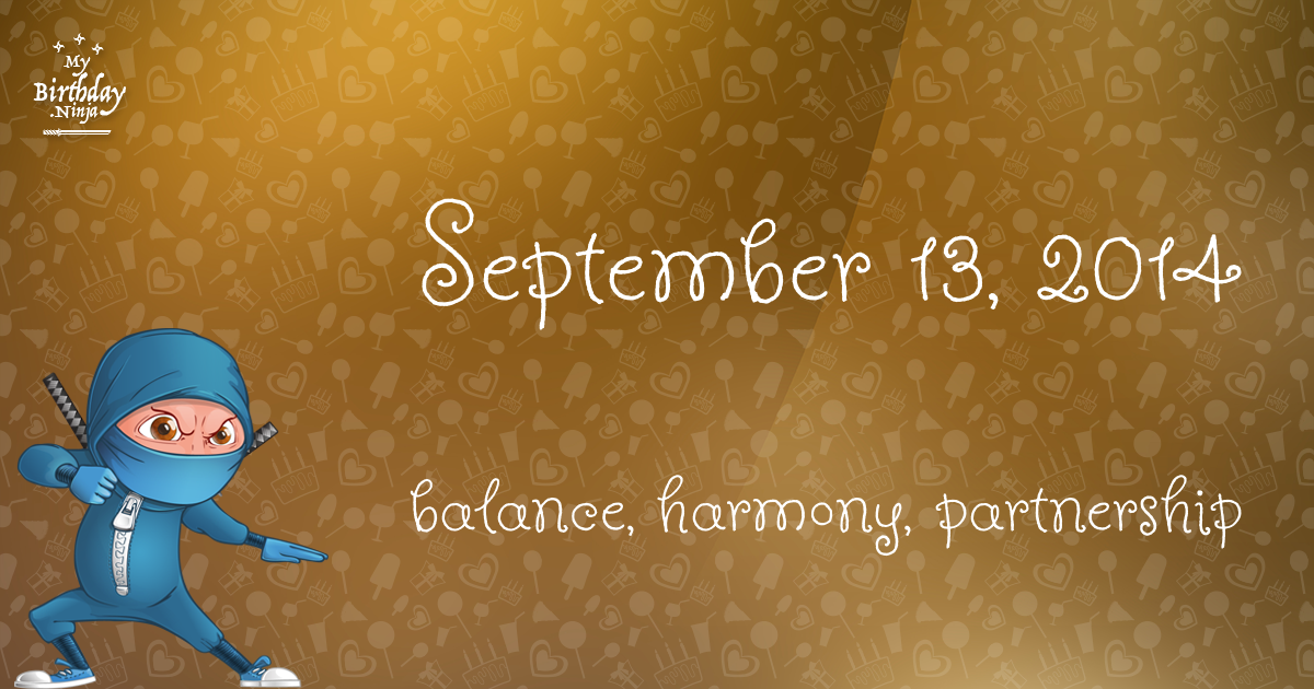 September 13, 2014 Birthday Ninja Poster