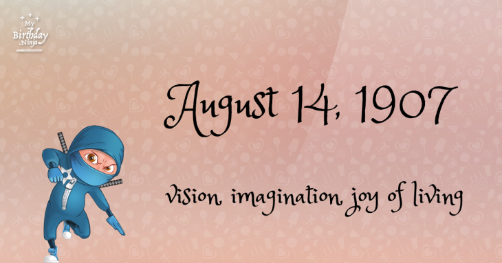 August 14, 1907 Birthday Ninja