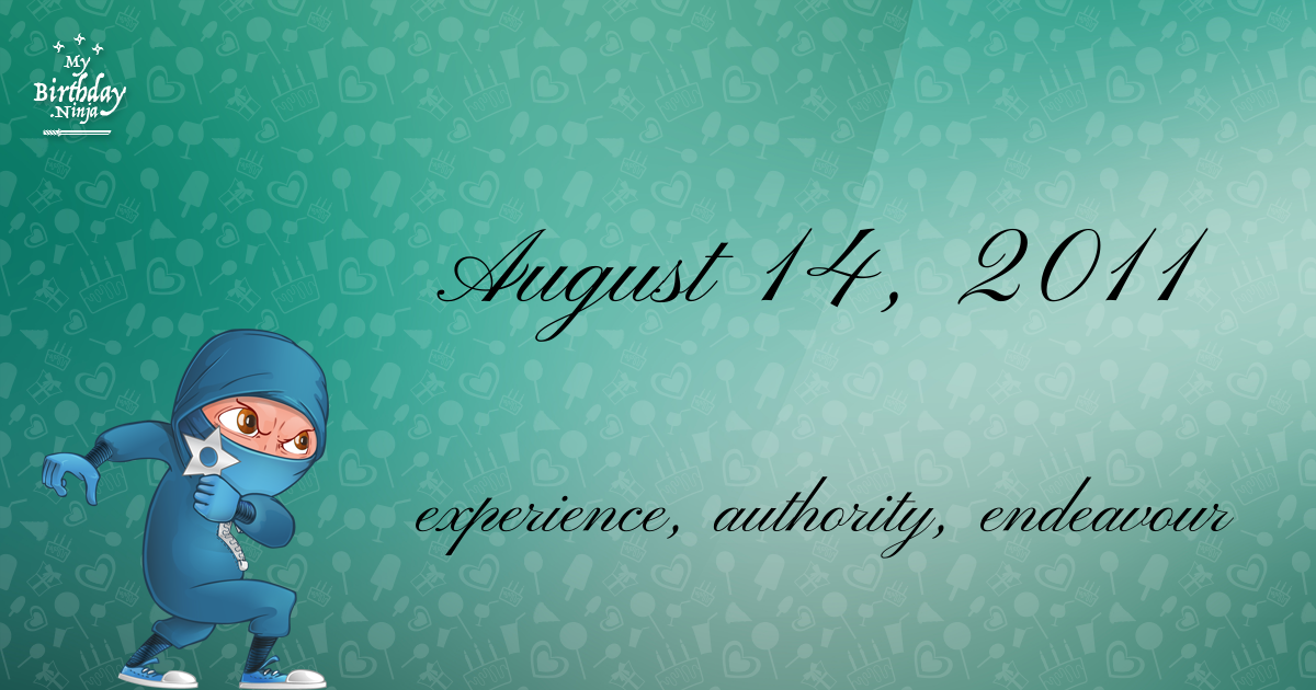August 14, 2011 Birthday Ninja Poster