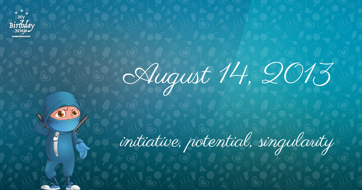 August 14, 2013 Birthday Ninja Poster