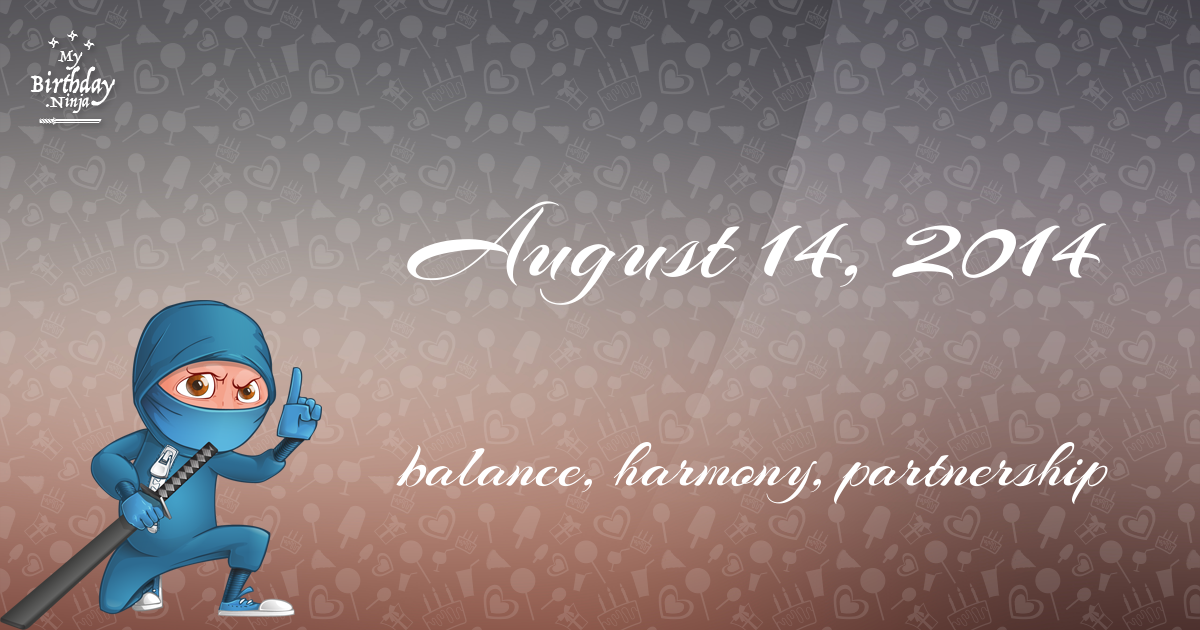 August 14, 2014 Birthday Ninja Poster