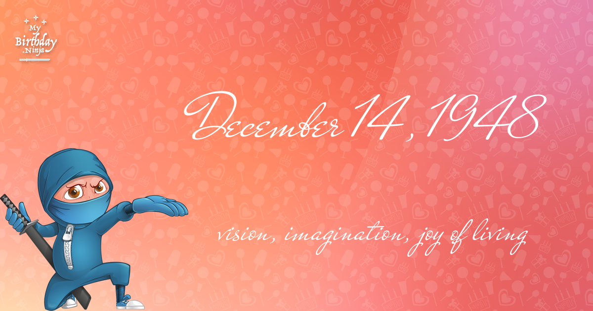 December 14, 1948 Birthday Ninja Poster