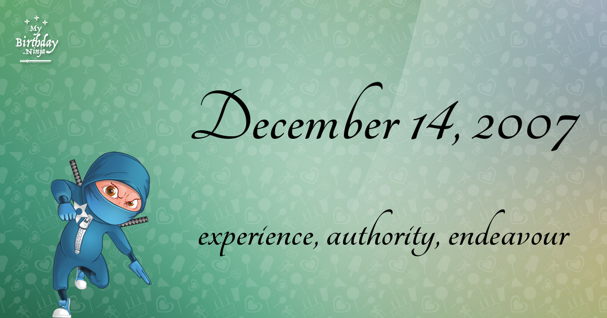 December 14, 2007 Birthday Ninja Poster