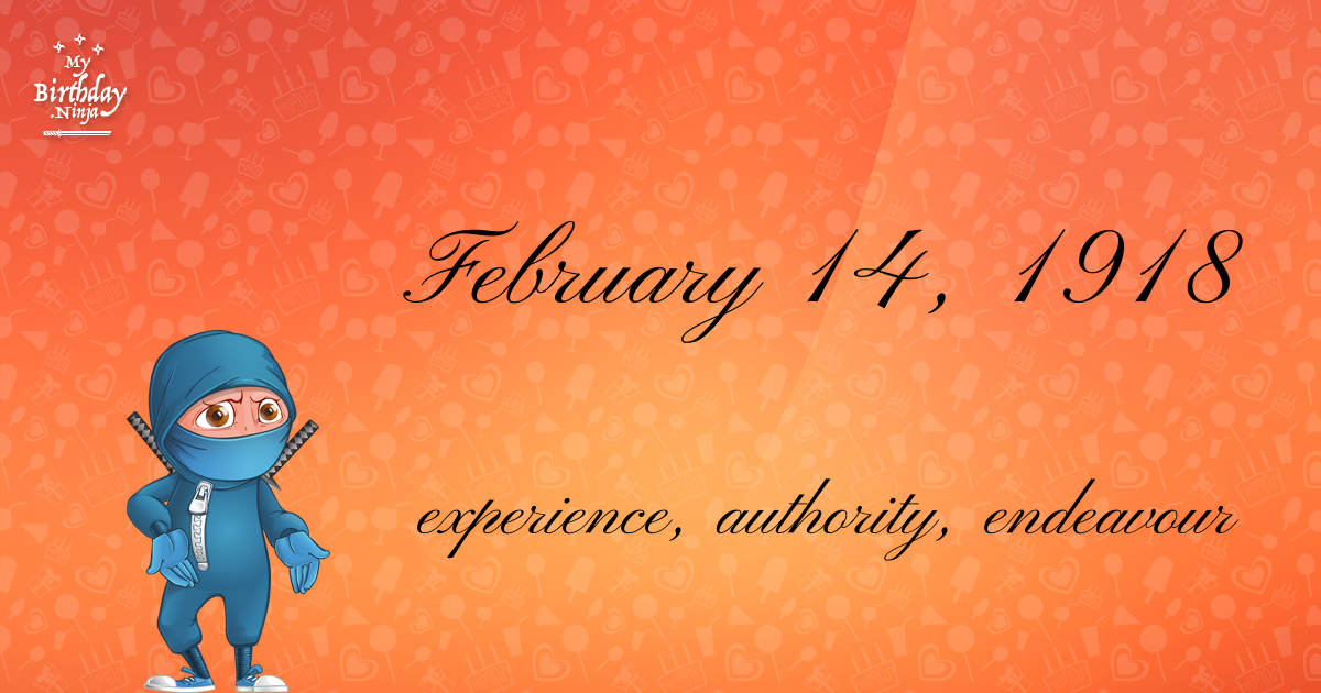 February 14, 1918 Birthday Ninja Poster