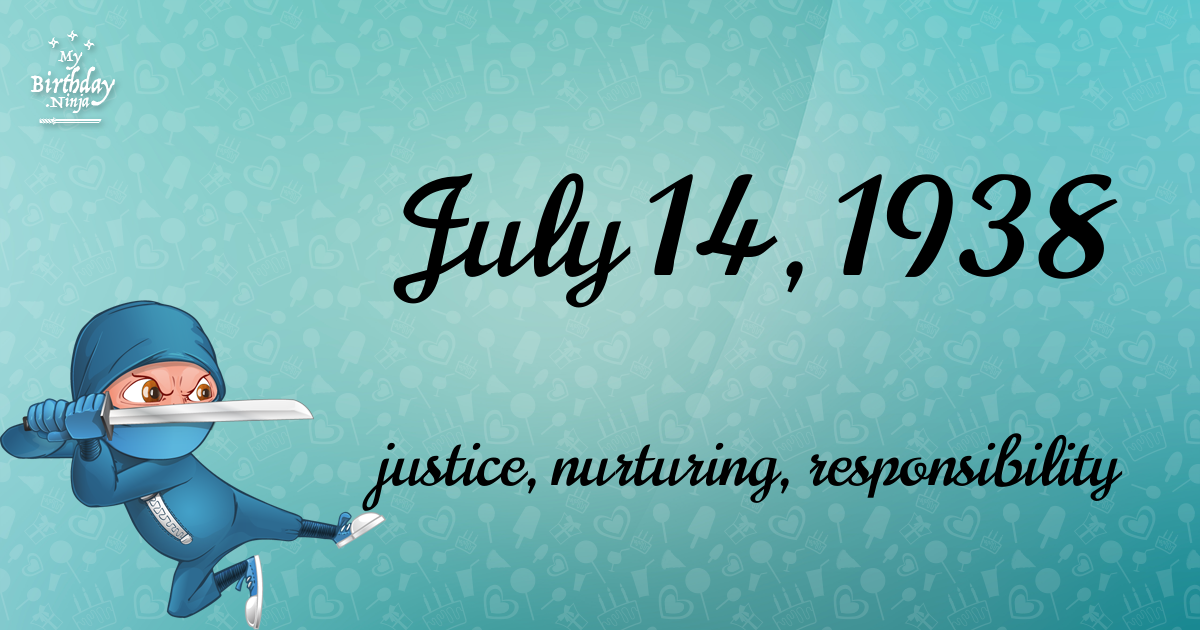 July 14, 1938 Birthday Ninja Poster