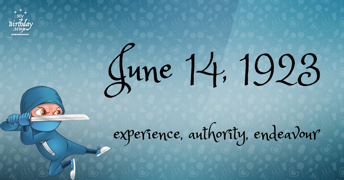 June 14, 1923 Birthday Ninja Poster