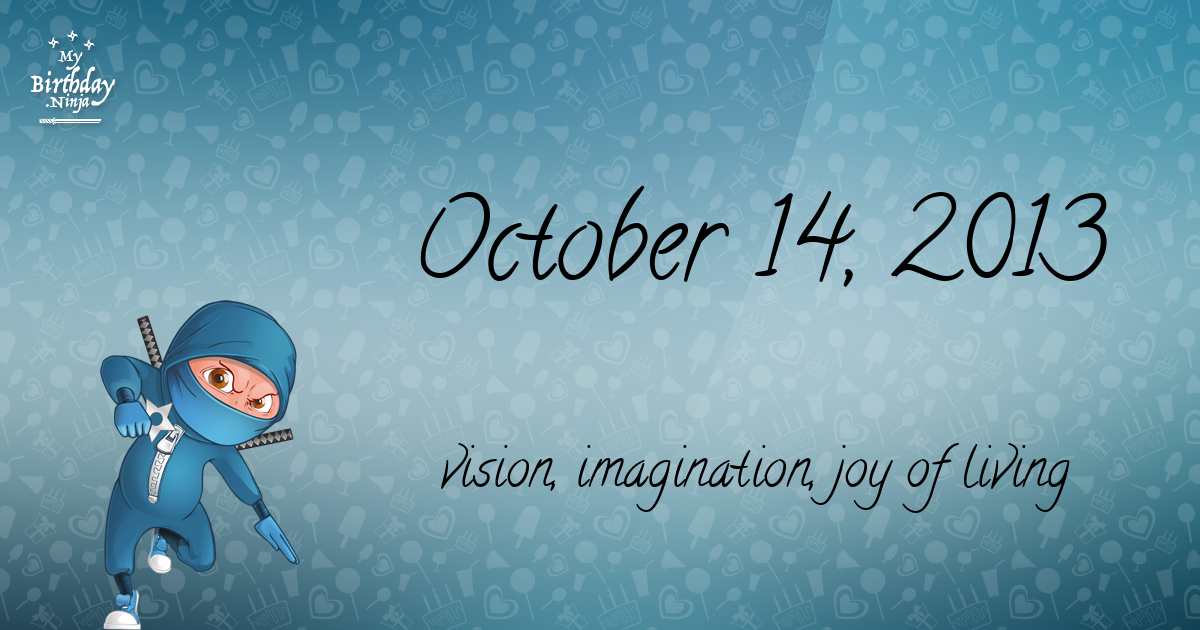 October 14, 2013 Birthday Ninja Poster