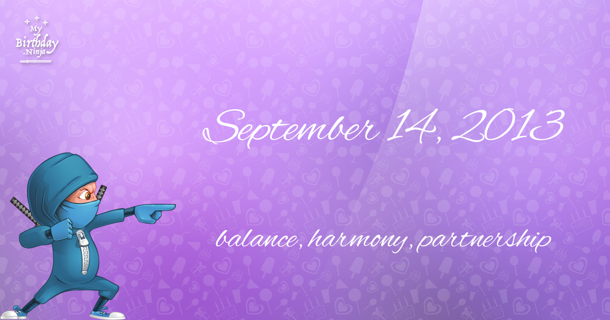 September 14, 2013 Birthday Ninja Poster