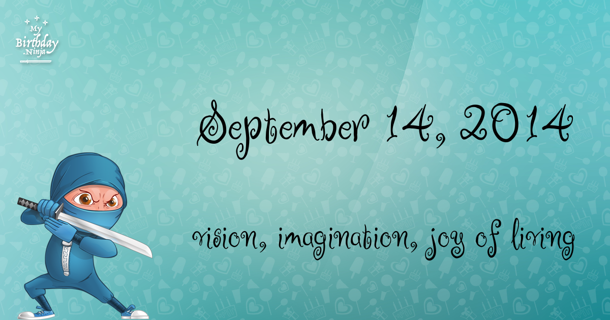 September 14, 2014 Birthday Ninja Poster