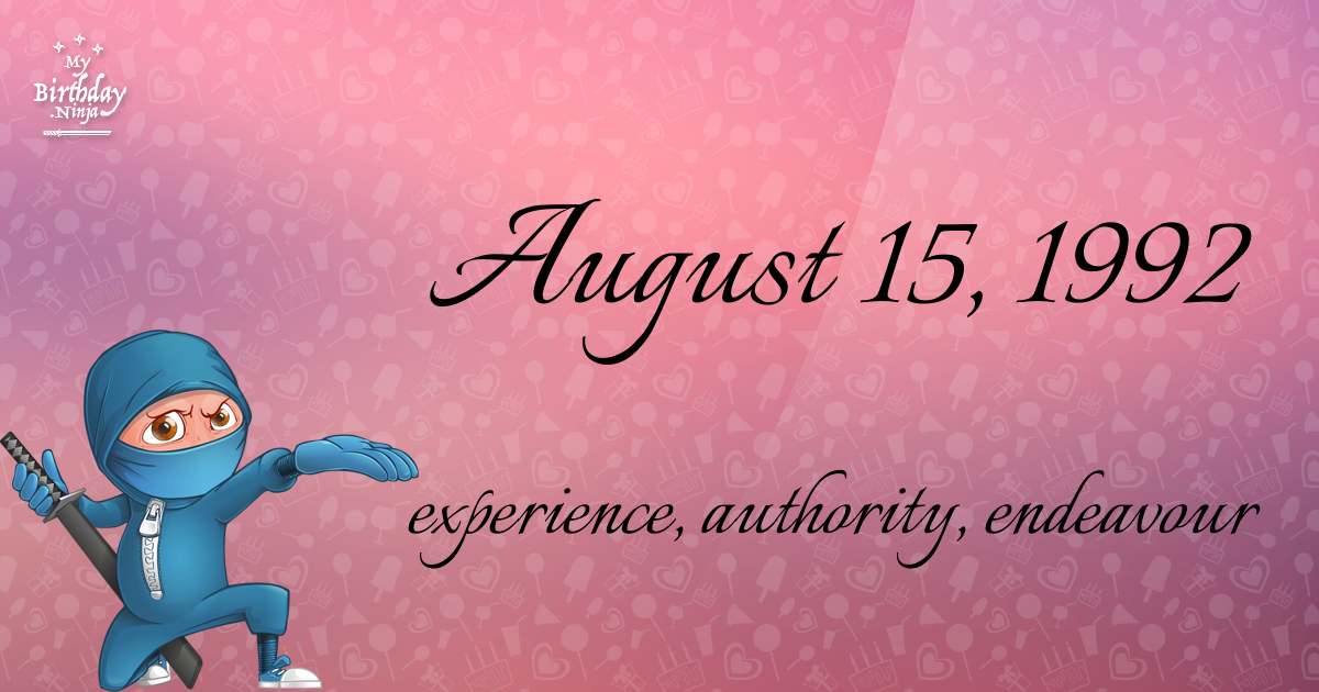 August 15, 1992 Birthday Ninja Poster