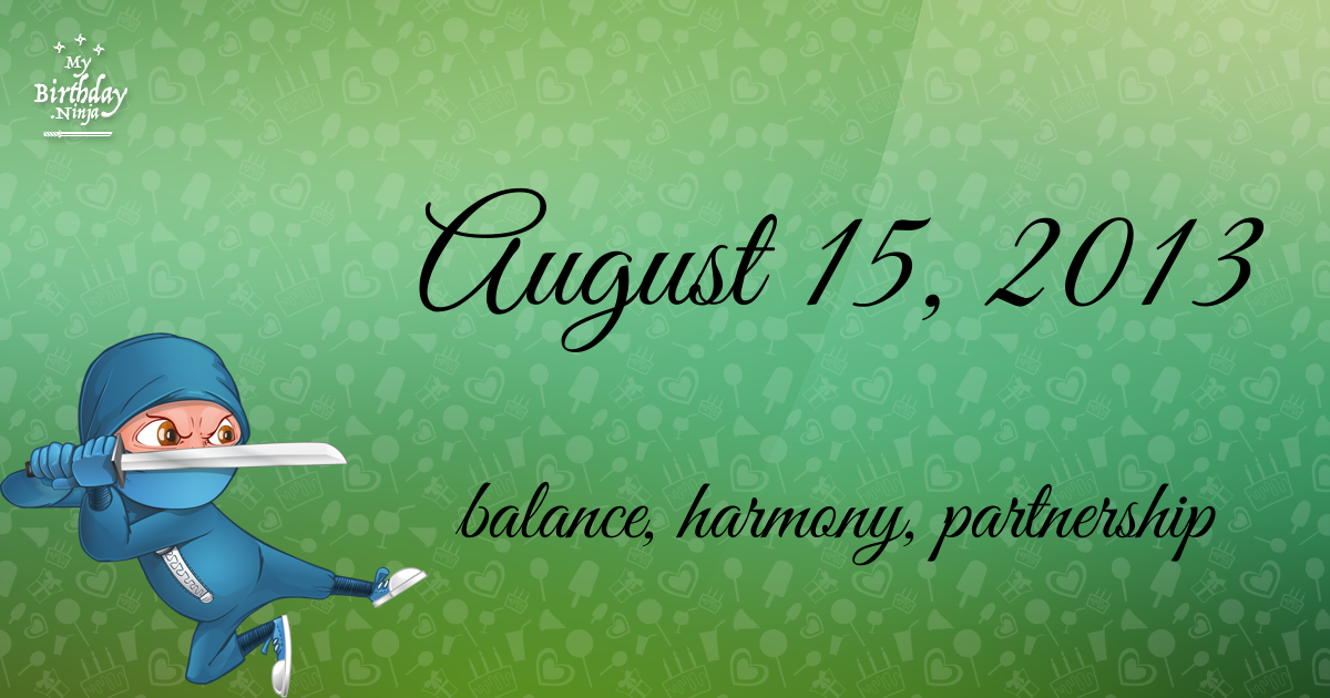 August 15, 2013 Birthday Ninja Poster