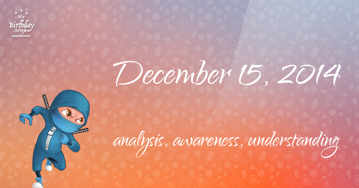 December 15, 2014 Birthday Ninja Poster