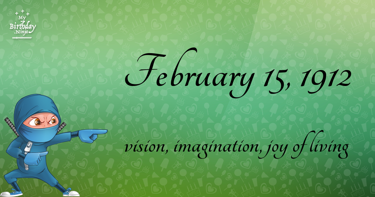 February 15, 1912 Birthday Ninja Poster