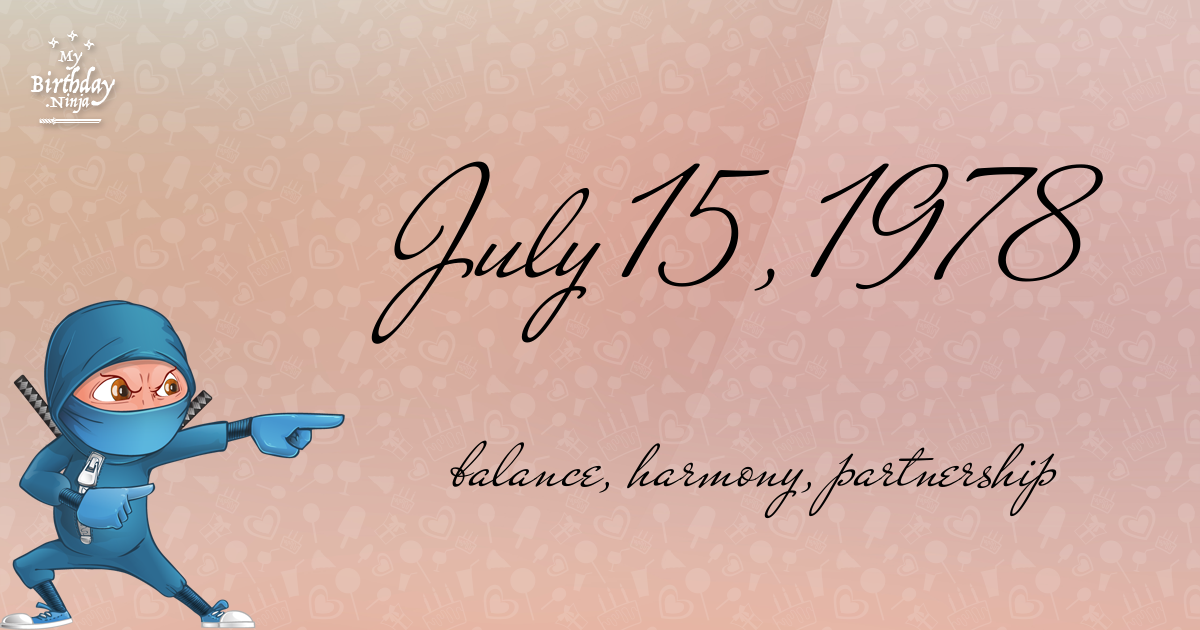 July 15, 1978 Birthday Ninja Poster
