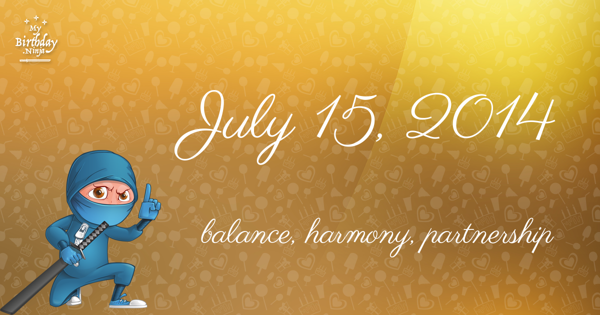 July 15, 2014 Birthday Ninja Poster