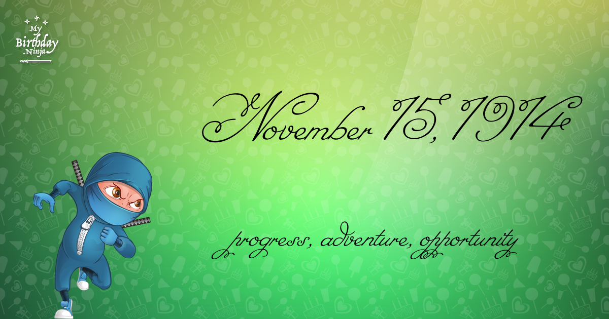 November 15, 1914 Birthday Ninja Poster