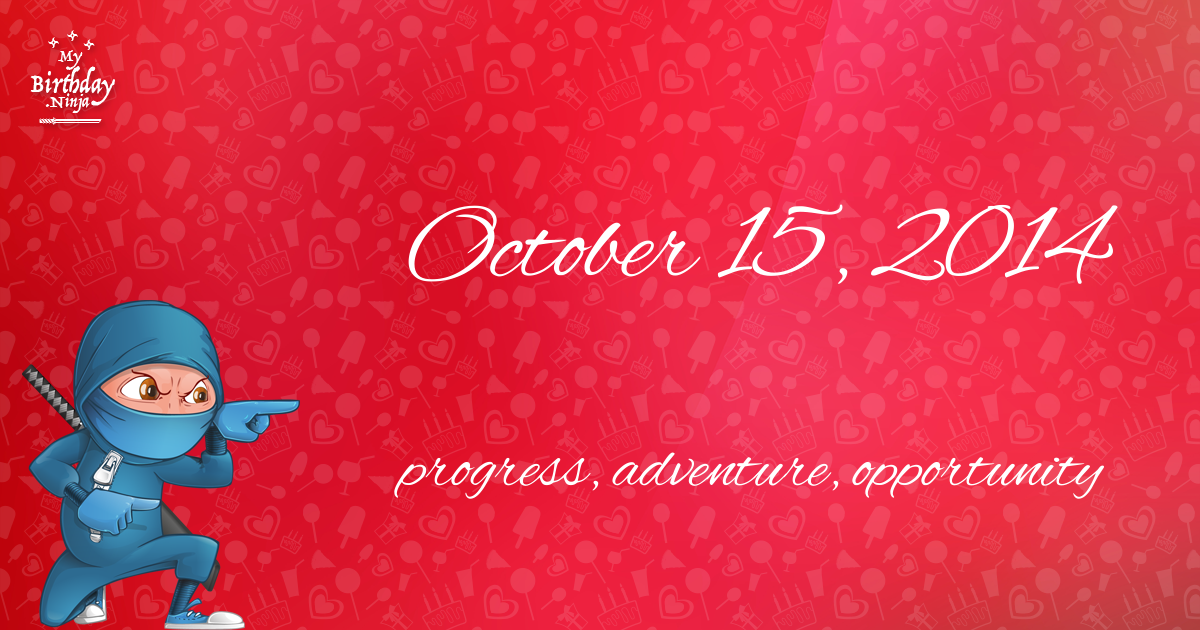 October 15, 2014 Birthday Ninja Poster