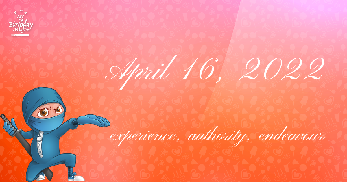 April 16, 2022 Birthday Ninja Poster