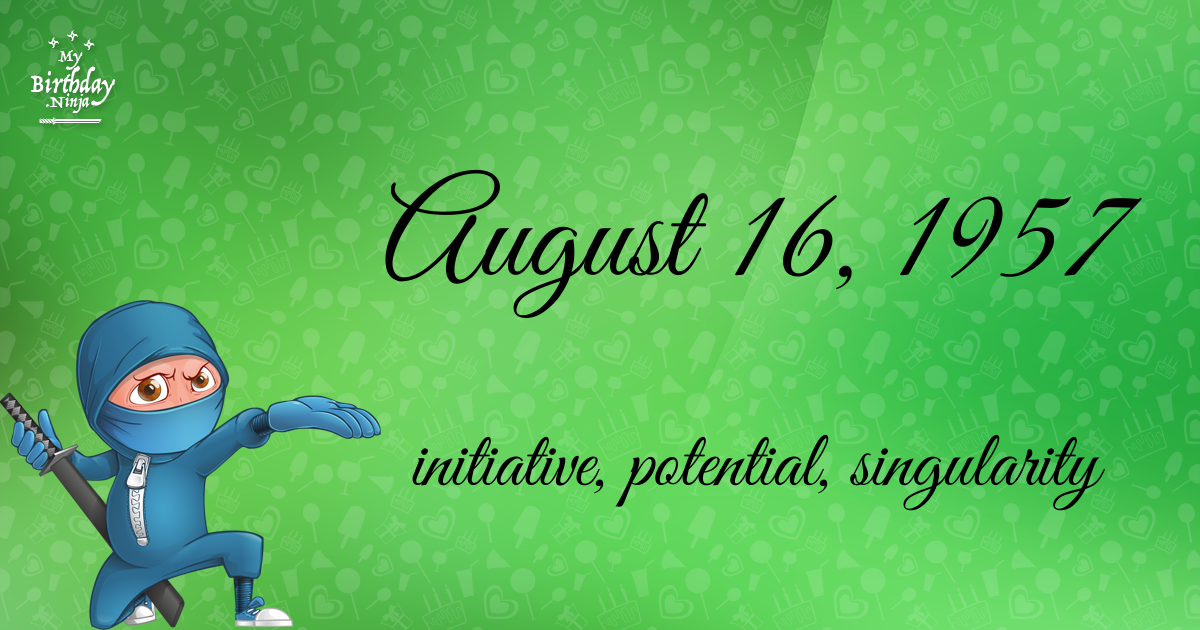 August 16, 1957 Birthday Ninja Poster