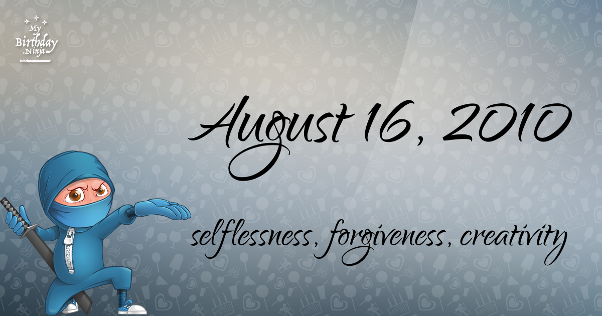 August 16, 2010 Birthday Ninja Poster