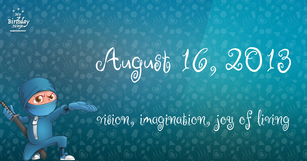 August 16, 2013 Birthday Ninja Poster